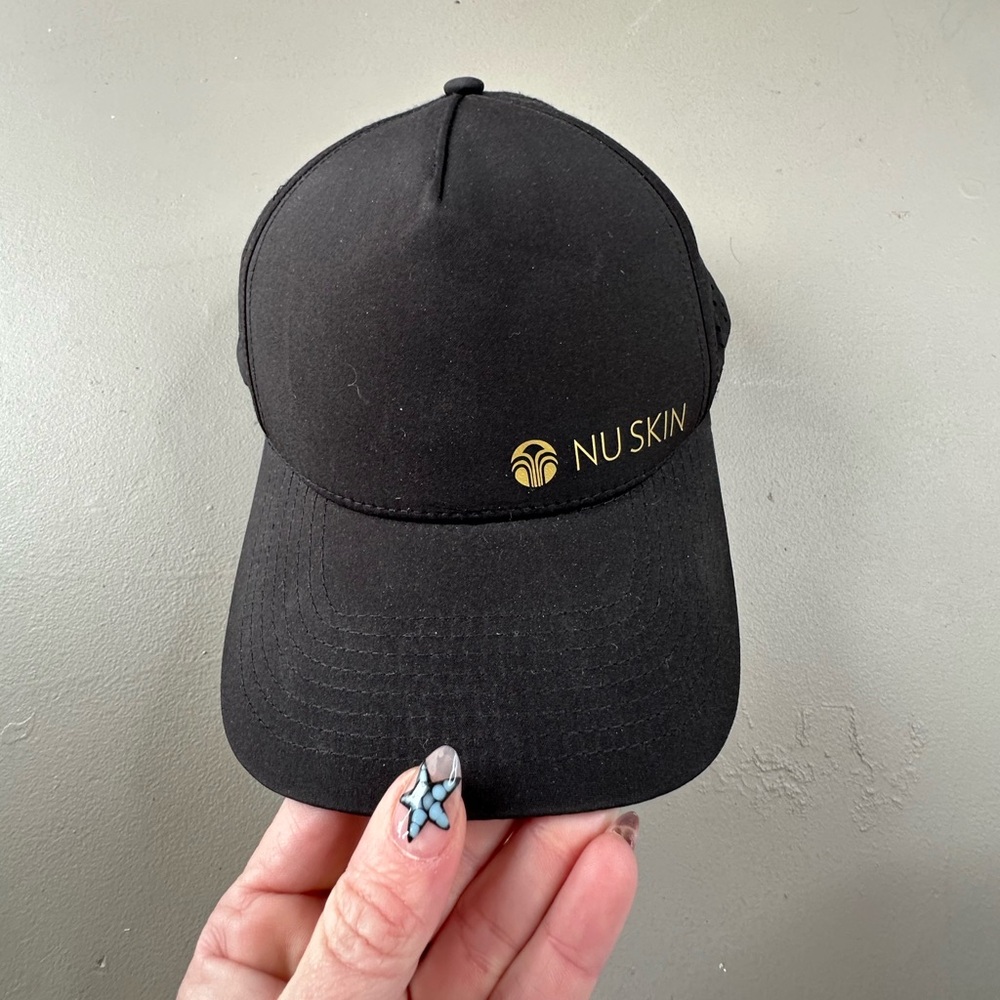 BlankSies Nu Skin Black Snapback Hat Adjustable Perforated Athletic Cap